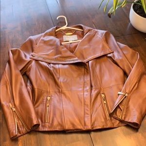 Cognac Lamb Leather Jacket